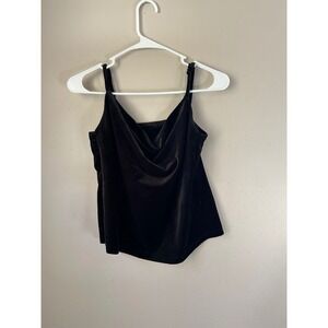 Jules & Leopold Black Velvet  Tank Top S Glamgoth 90s Feminine Whimsigoth Grunge